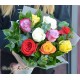 Buchet 9 trandafiri multicolori