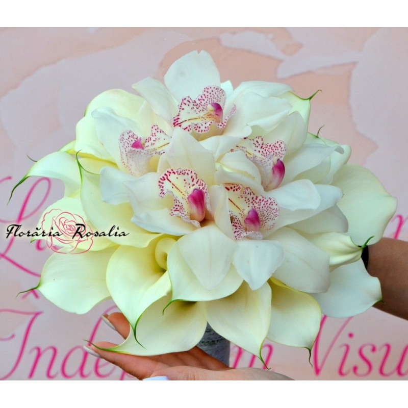 Buchet cale albe si orhidee