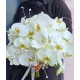 Buchet cu trandafiri si orhidee phalaenopsis