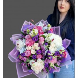 Buchet spectaculos alb-mov