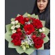 Buchet de Crăciun cu trandafiri și eustoma