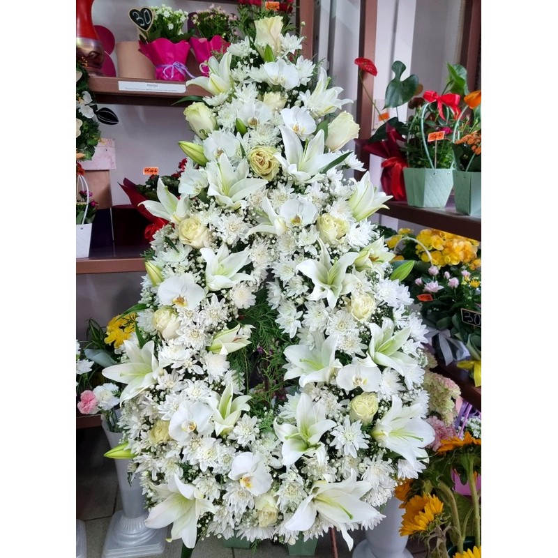 Coroana lacrima cu alb si rosu