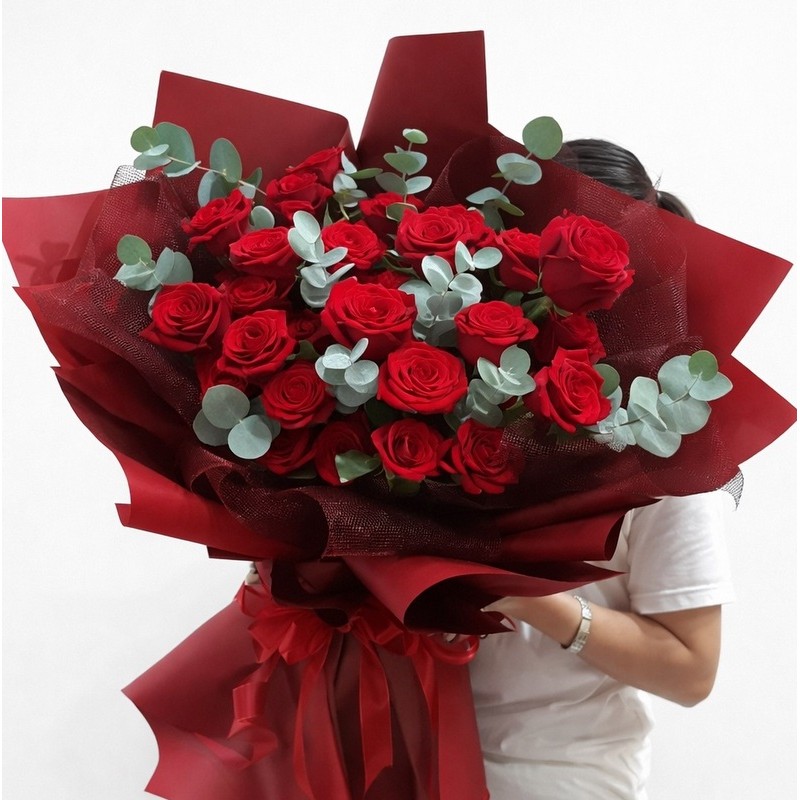 Buchet 21 trandafiri rosii