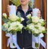 Lumanari albe cu buchet atasat