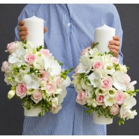 Lumanari scurte cu orhidee phalaenopsis