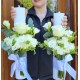 Lumanari albe cu buchet atasat