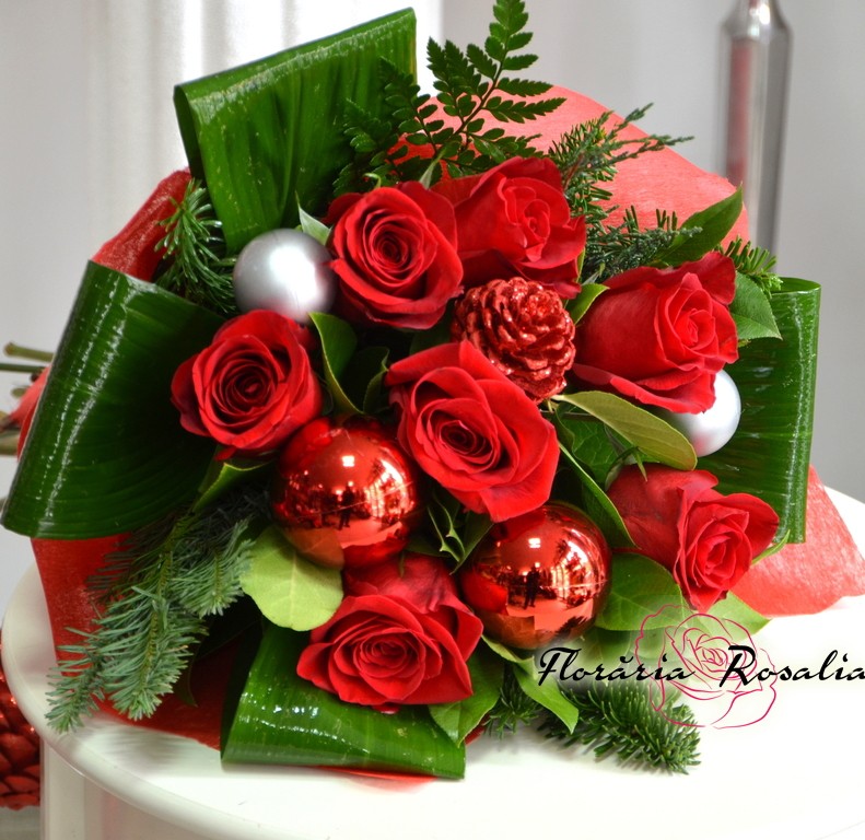 Buchet rosu de Craciun 