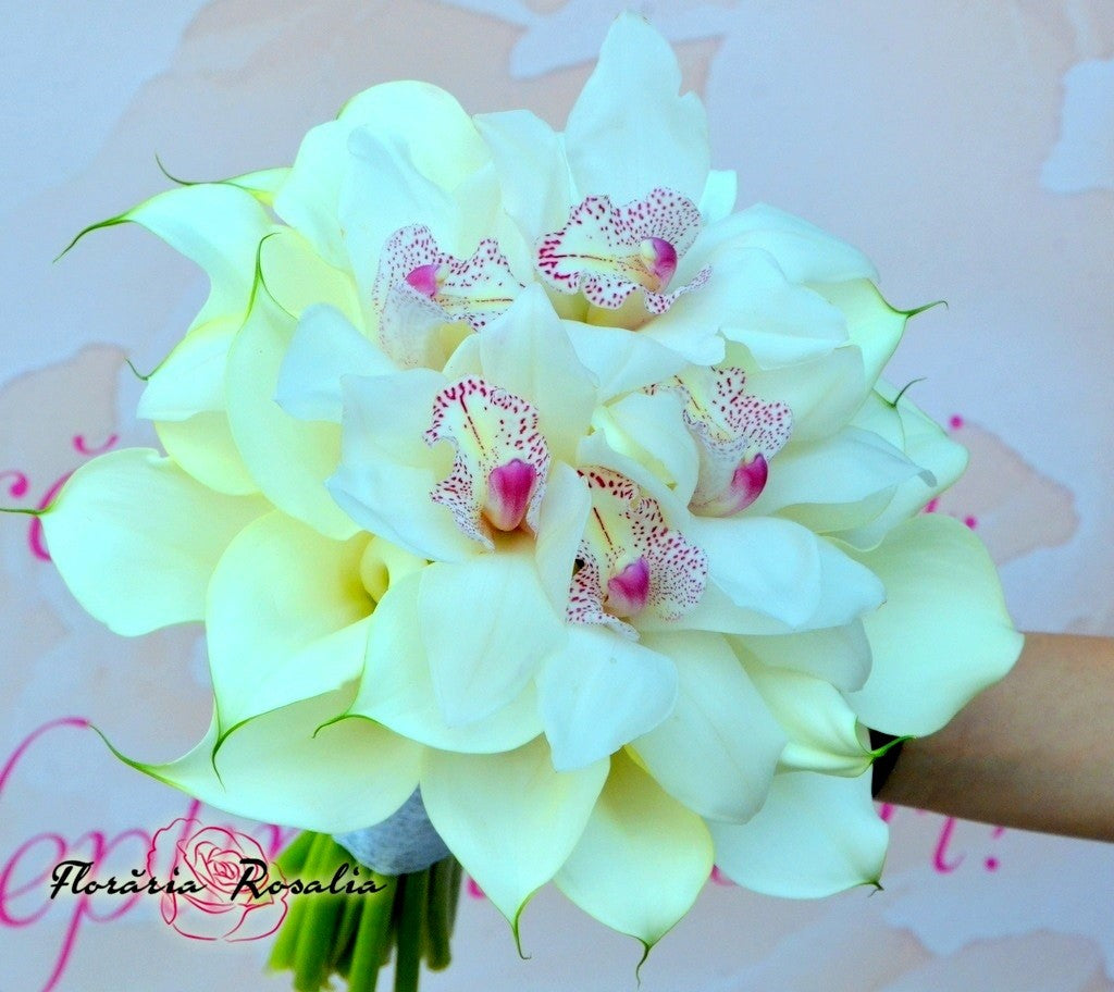 Buchet cale albe si orhidee