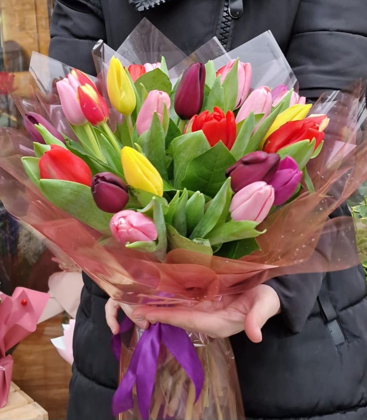 Buchet 25 lalele multicolore