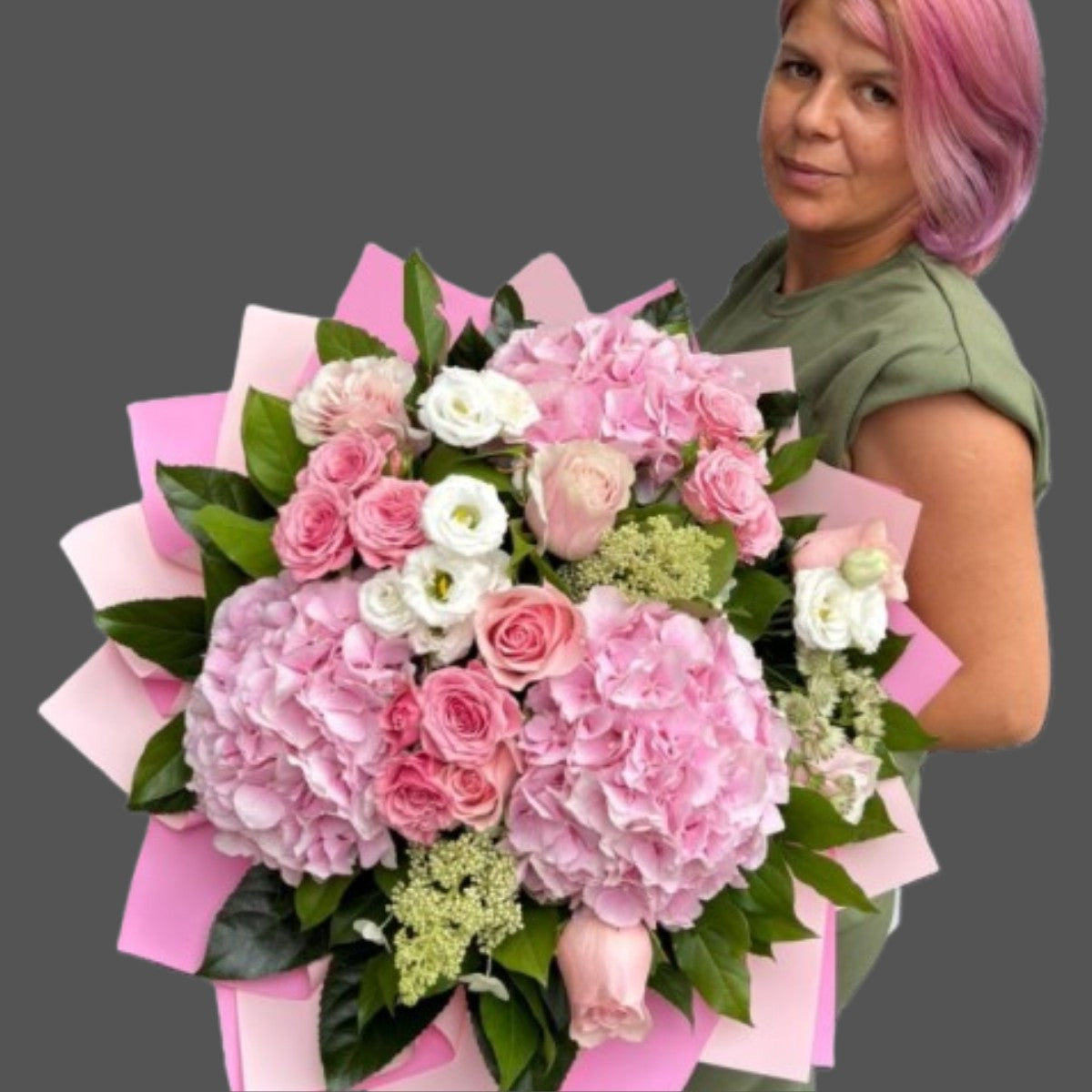 Buchet Anabela cu hortensii