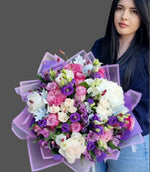 Buchet spectaculos alb-mov