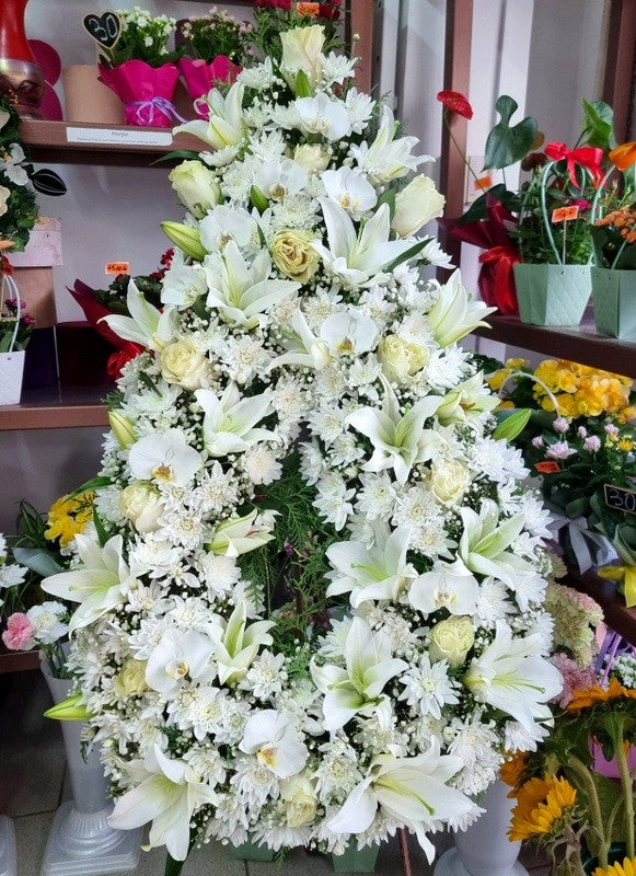 Coroana lacrima cu alb si rosu