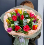Buchet 15 lalele multicolore