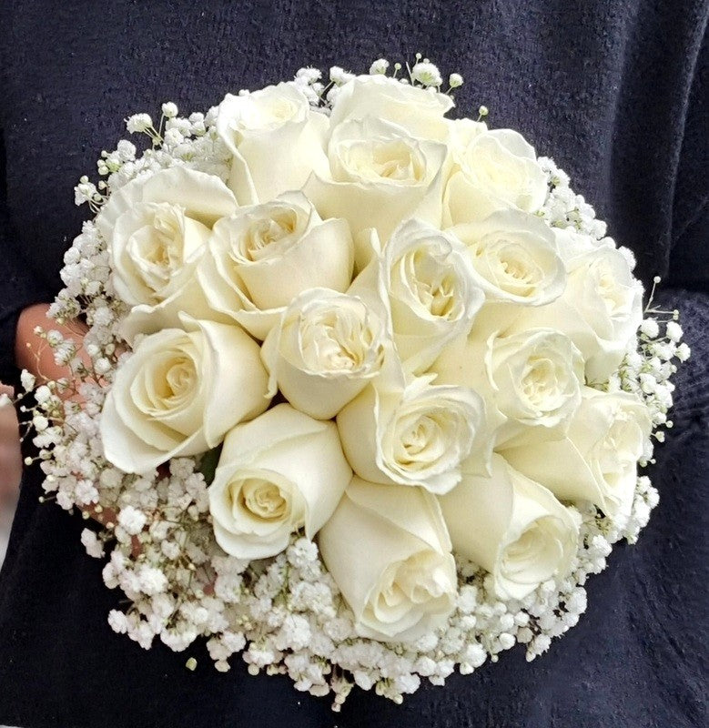 Buchet mireasa 17 trandafiri 