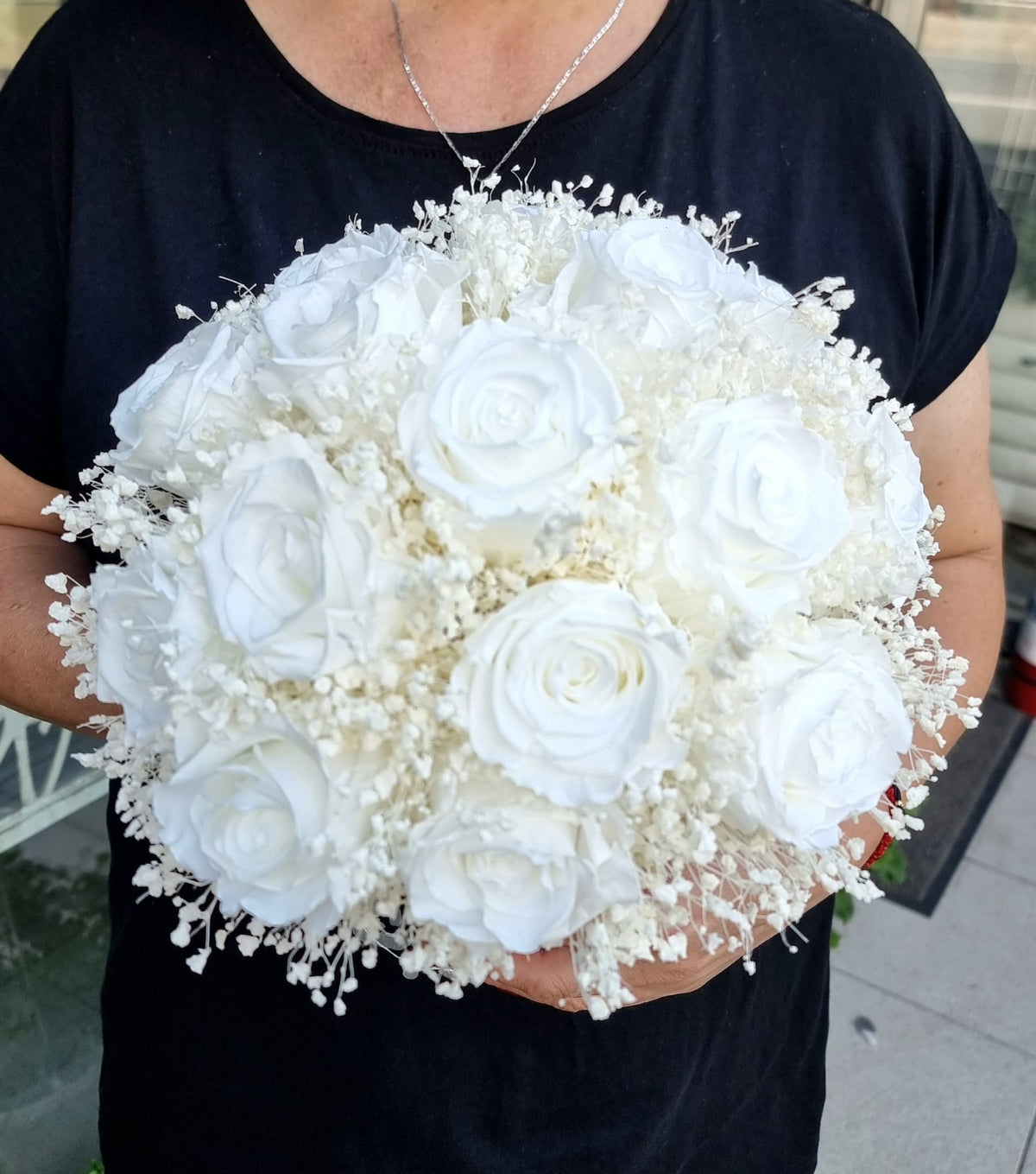 Buchet 15 trandafiri crigenati